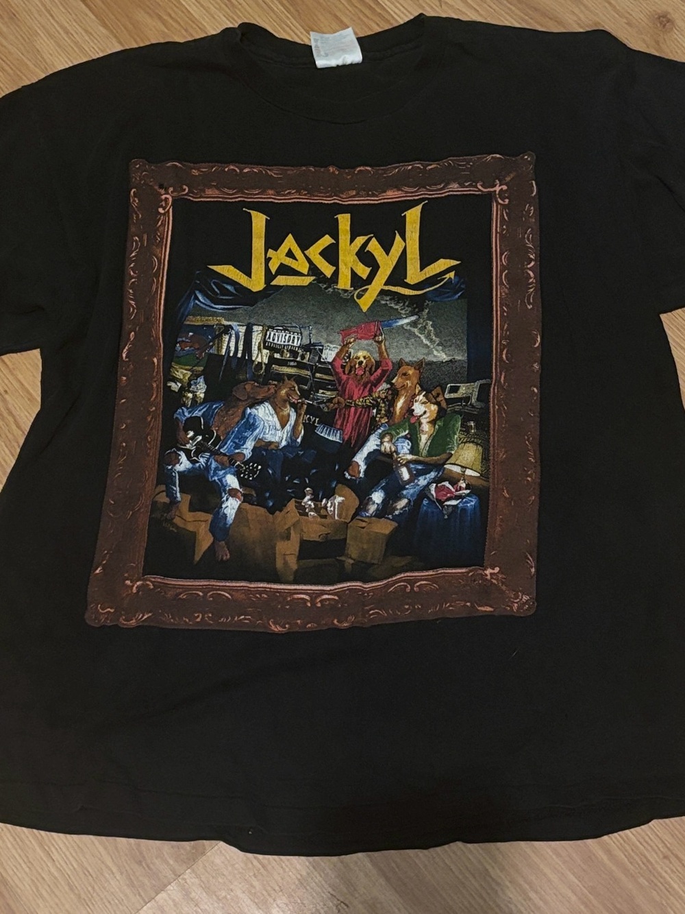 Hanes Black Jackyl Band Graphic Tee with Multicolor Print